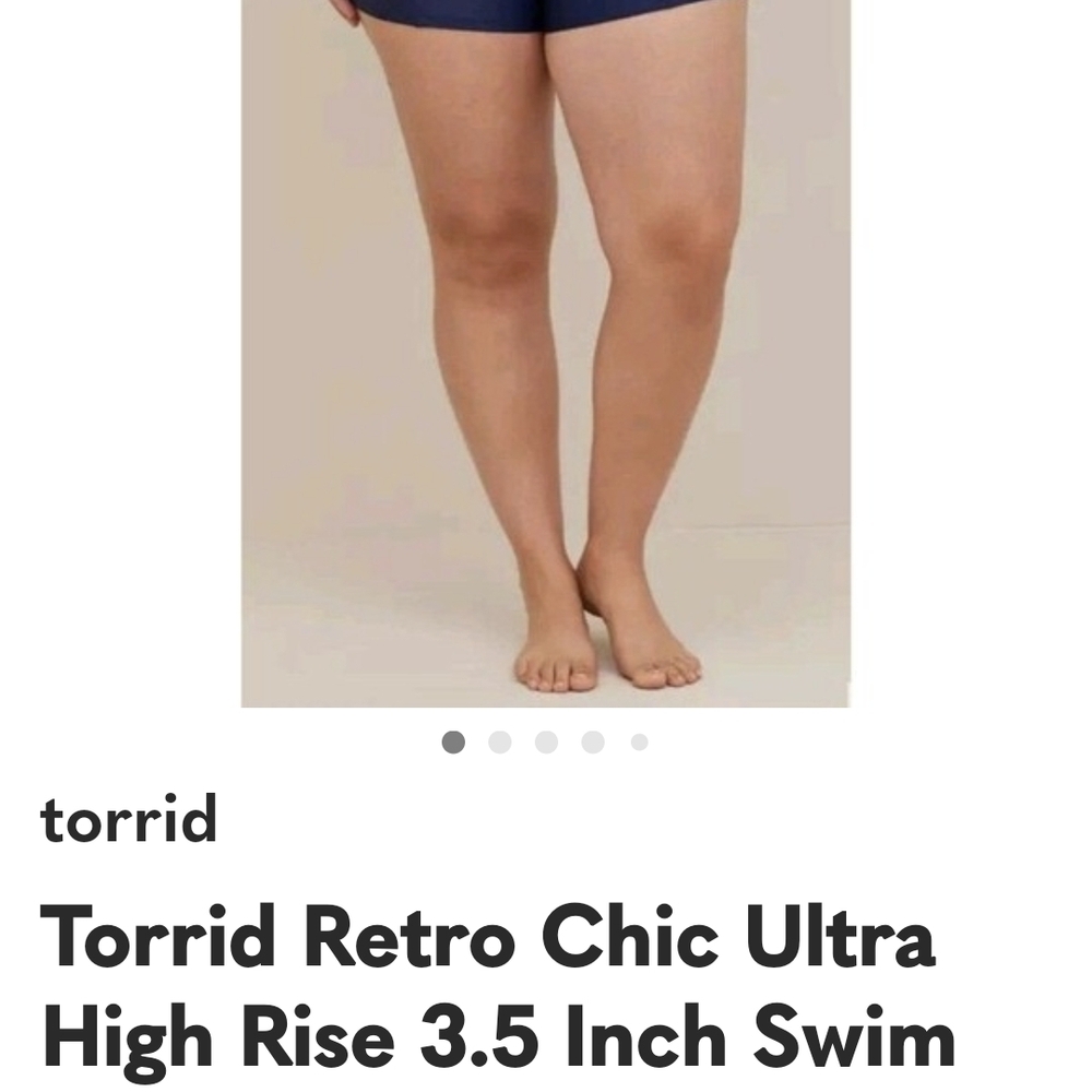 Torrid Retro Chic Ultra High Rise Swim Shorts - Navy